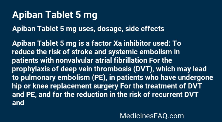 Apiban Tablet 5 mg