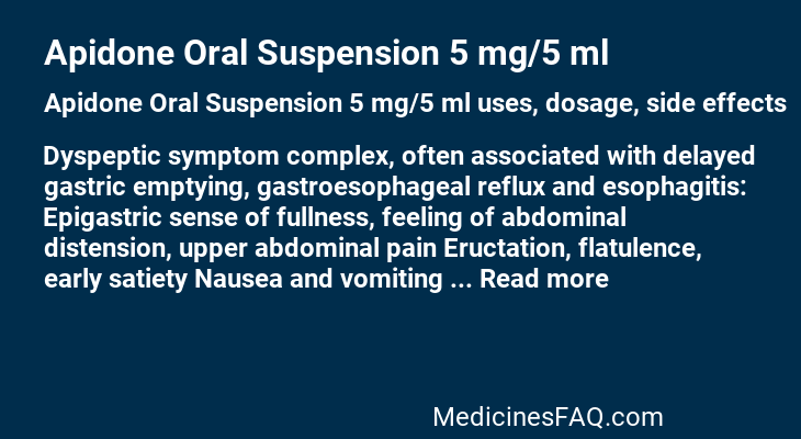 Apidone Oral Suspension 5 mg/5 ml