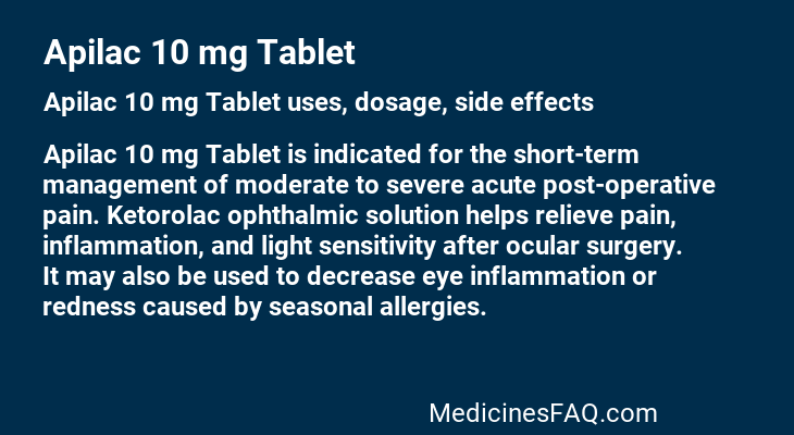 Apilac 10 mg Tablet