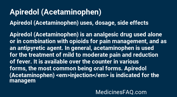 Apiredol (Acetaminophen)