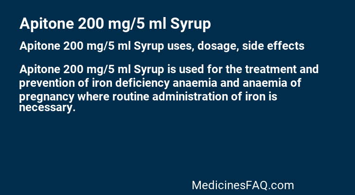 Apitone 200 mg/5 ml Syrup