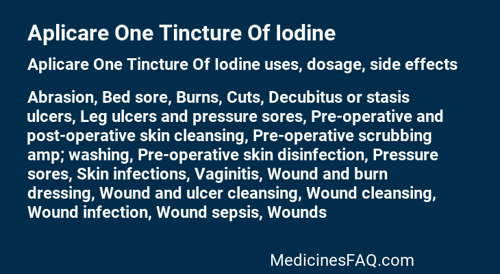 Aplicare One Tincture Of Iodine