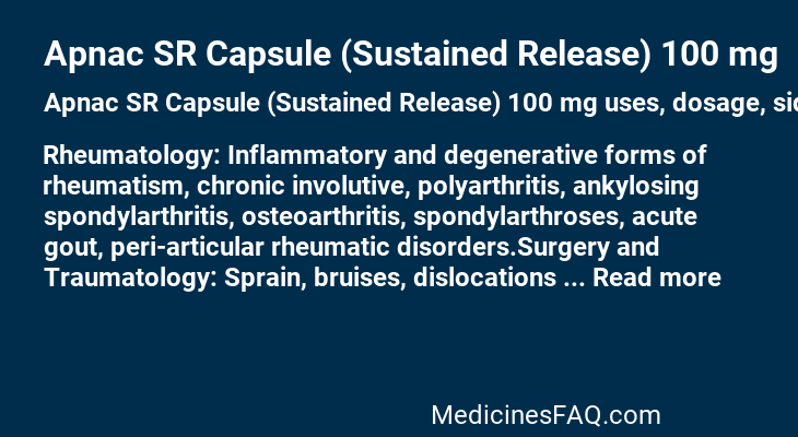 Apnac SR Capsule (Sustained Release) 100 mg