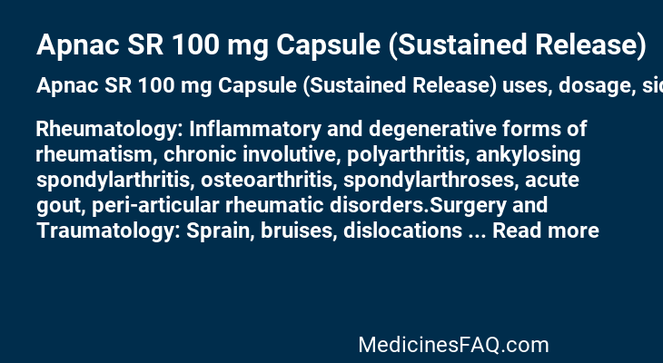 Apnac SR 100 mg Capsule (Sustained Release)