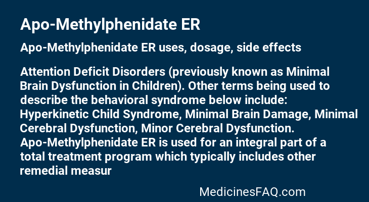 Apo-Methylphenidate ER