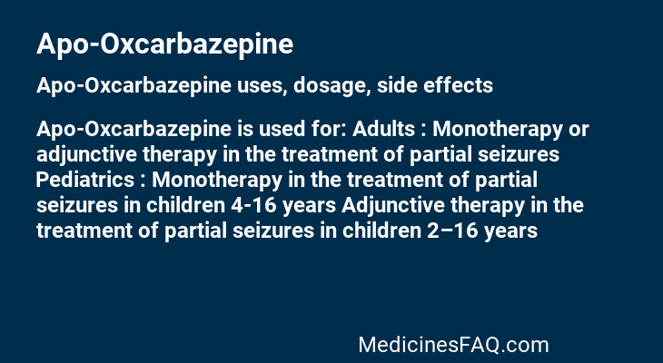 Apo-Oxcarbazepine