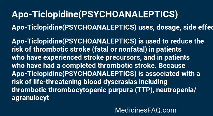 Apo-Ticlopidine(PSYCHOANALEPTICS)