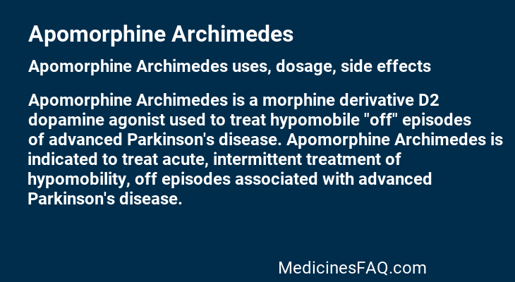 Apomorphine Archimedes