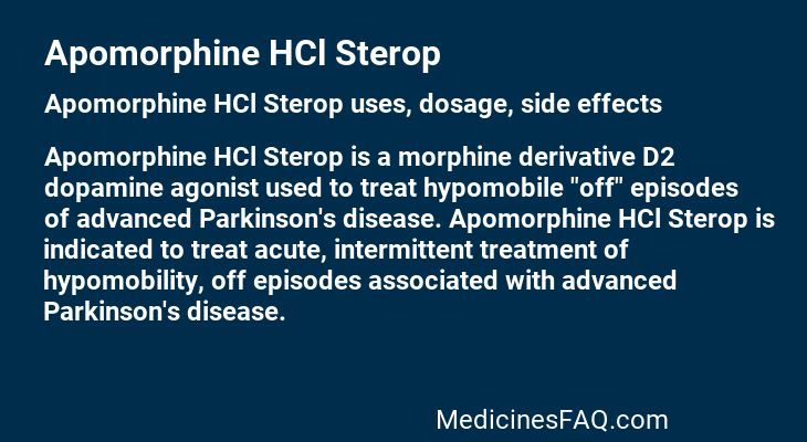 Apomorphine HCl Sterop