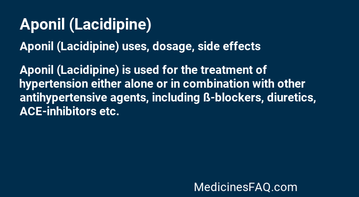 Aponil (Lacidipine)