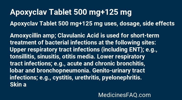 Apoxyclav Tablet 500 mg+125 mg