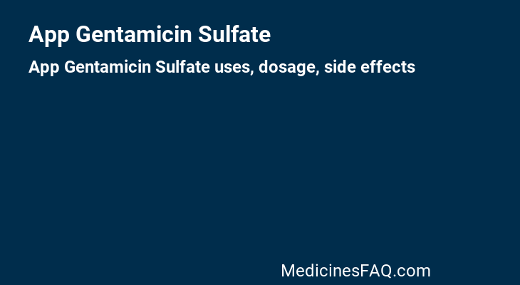 App Gentamicin Sulfate