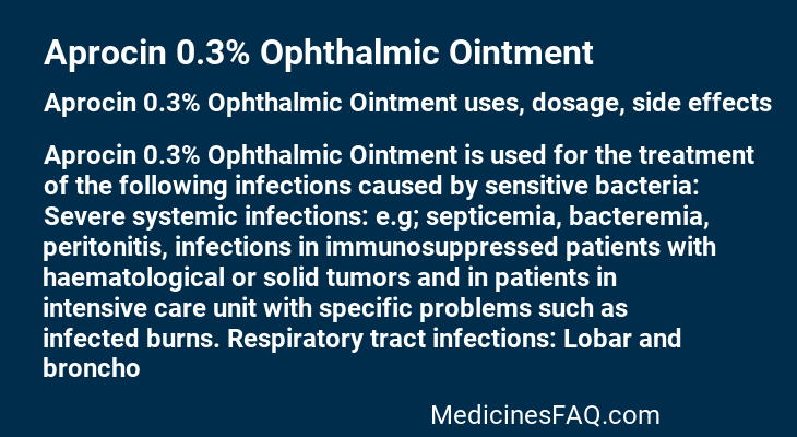 Aprocin 0.3% Ophthalmic Ointment