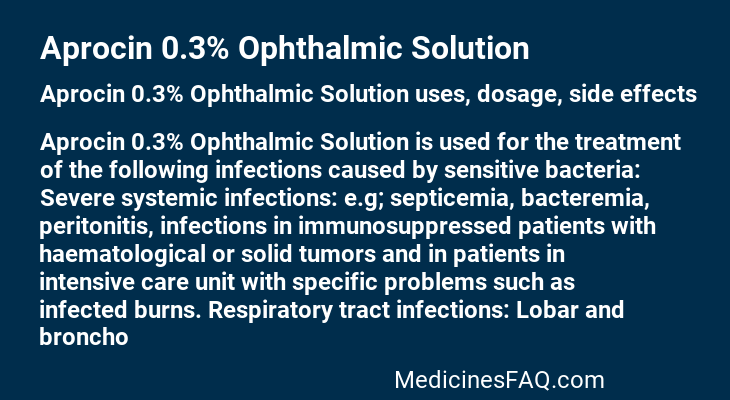 Aprocin 0.3% Ophthalmic Solution