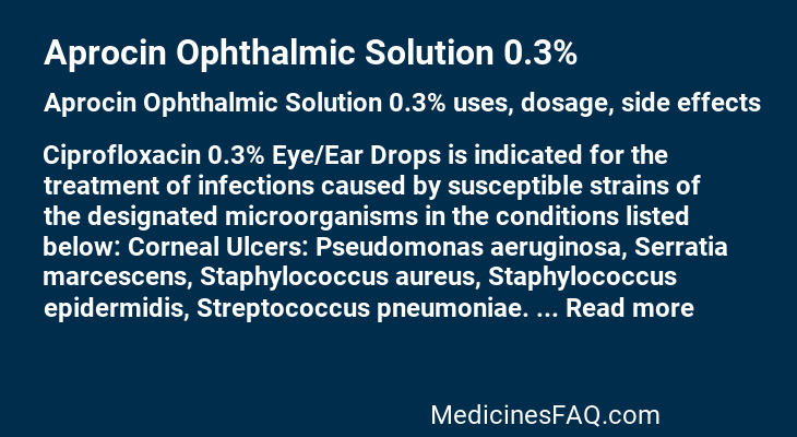 Aprocin Ophthalmic Solution 0.3%