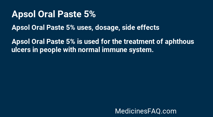 Apsol Oral Paste 5%