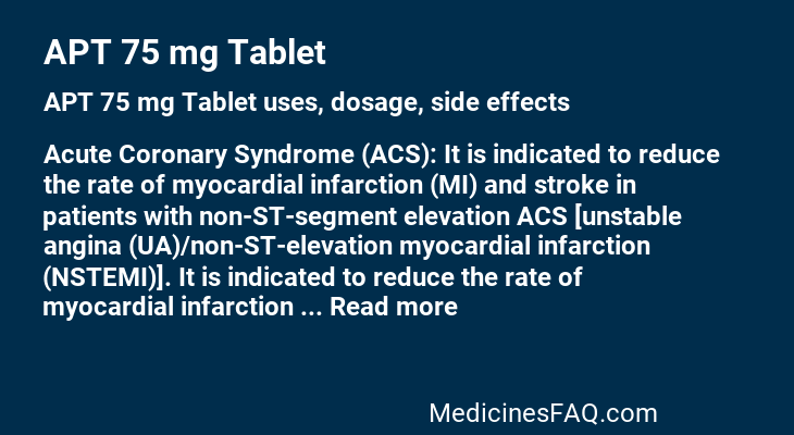 APT 75 mg Tablet