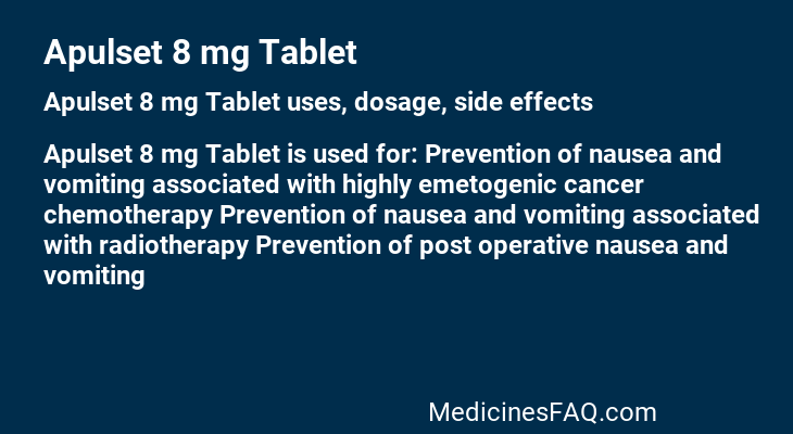 Apulset 8 mg Tablet