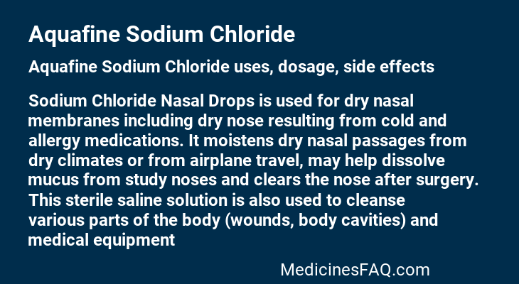 Aquafine Sodium Chloride