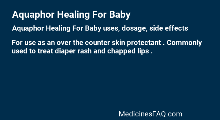Aquaphor Healing For Baby