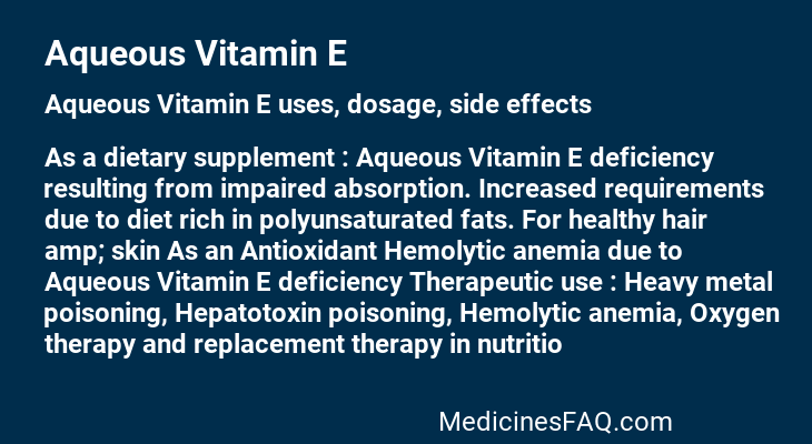 Aqueous Vitamin E