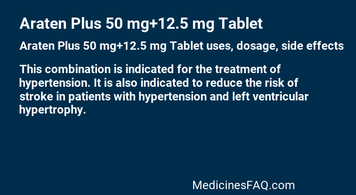 Araten Plus 50 mg+12.5 mg Tablet