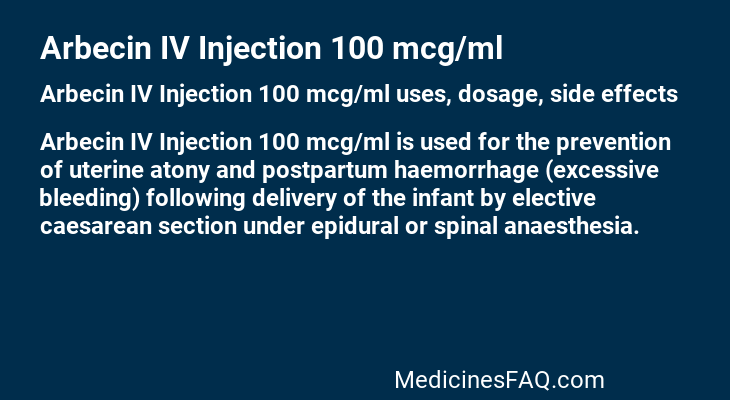 Arbecin IV Injection 100 mcg/ml