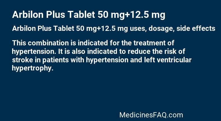 Arbilon Plus Tablet 50 mg+12.5 mg