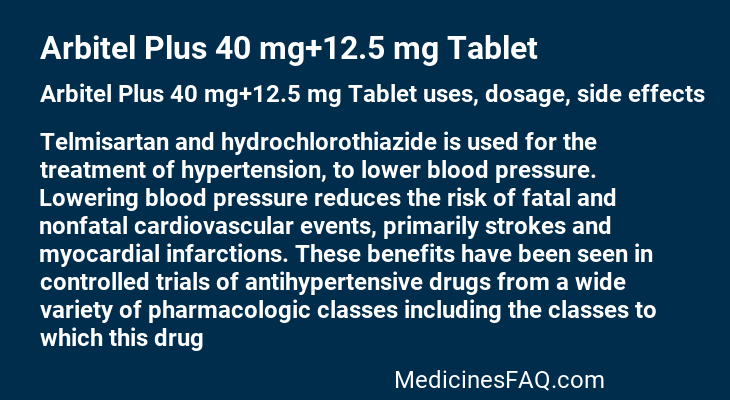 Arbitel Plus 40 mg+12.5 mg Tablet