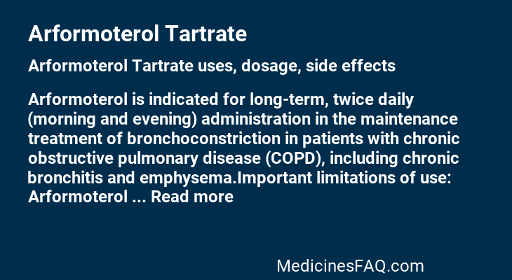 Arformoterol Tartrate