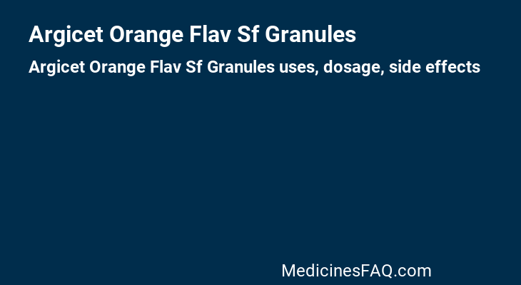 Argicet Orange Flav Sf Granules