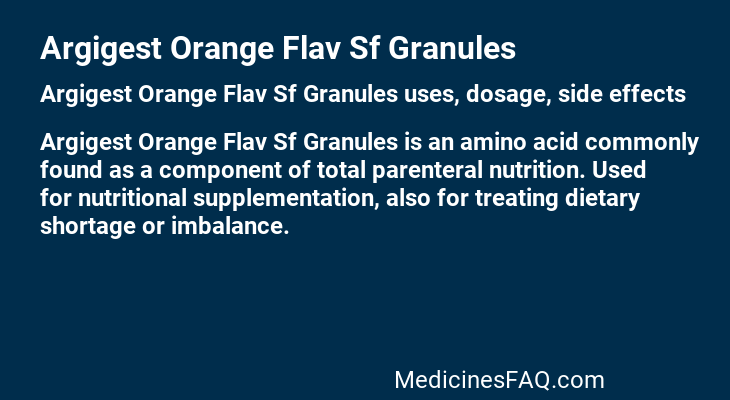 Argigest Orange Flav Sf Granules