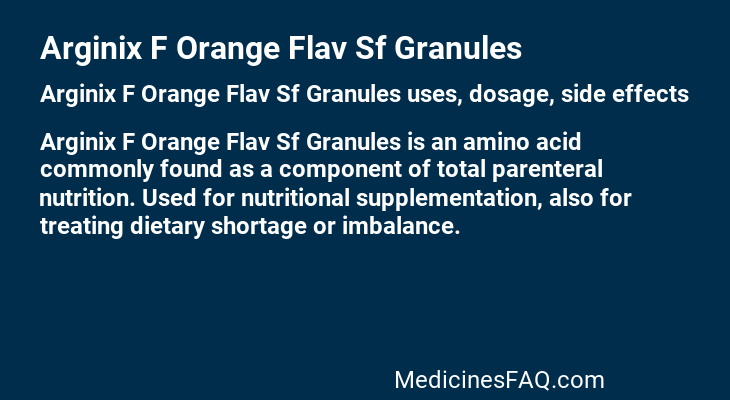 Arginix F Orange Flav Sf Granules