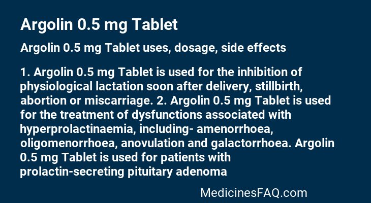 Argolin 0.5 mg Tablet