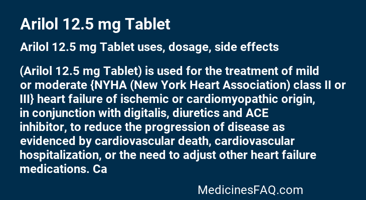 Arilol 12.5 mg Tablet