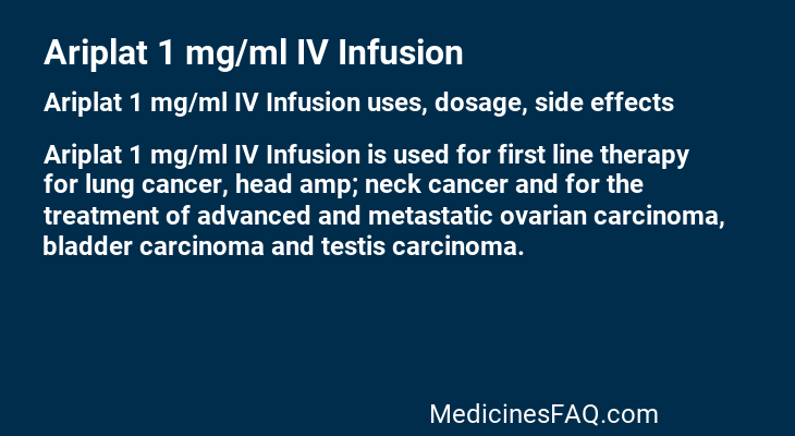 Ariplat 1 mg/ml IV Infusion