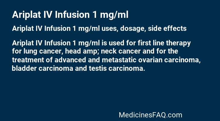 Ariplat IV Infusion 1 mg/ml