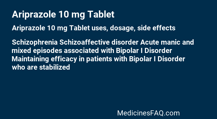 Ariprazole 10 mg Tablet