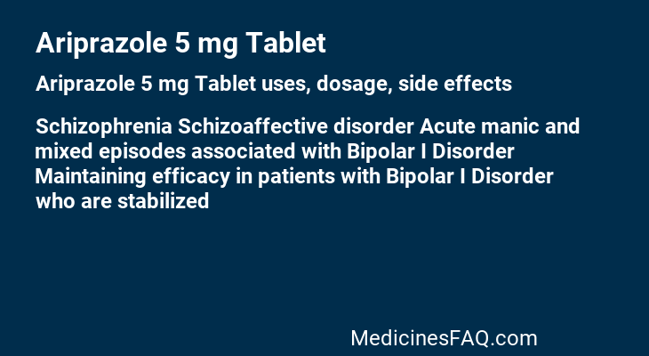 Ariprazole 5 mg Tablet