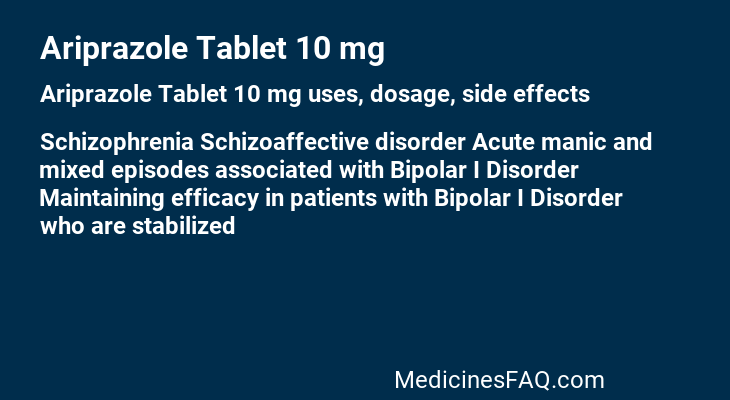 Ariprazole Tablet 10 mg