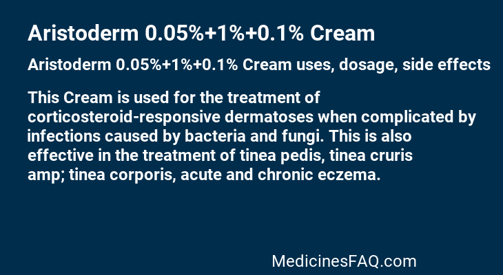 Aristoderm 0.05%+1%+0.1% Cream