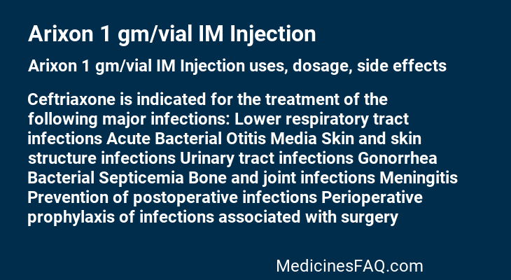 Arixon 1 gm/vial IM Injection