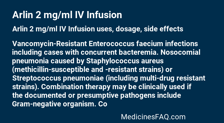 Arlin 2 mg/ml IV Infusion