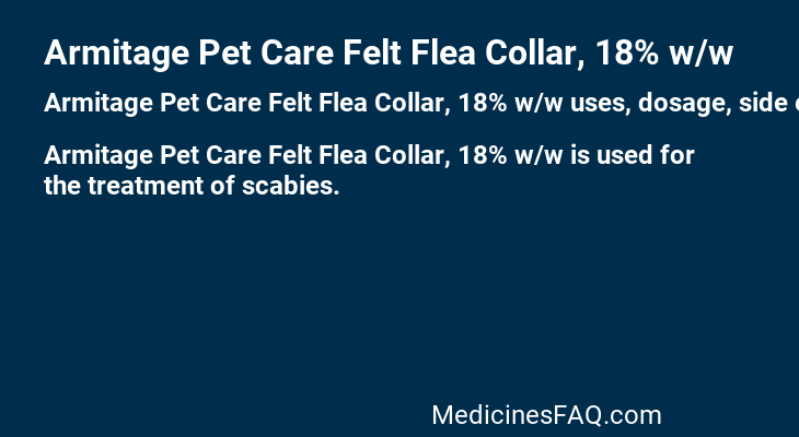 Armitage Pet Care Felt Flea Collar, 18% w/w
