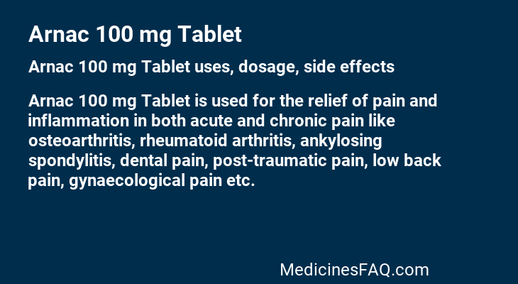 Arnac 100 mg Tablet