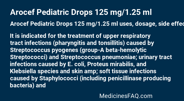 Arocef Pediatric Drops 125 mg/1.25 ml