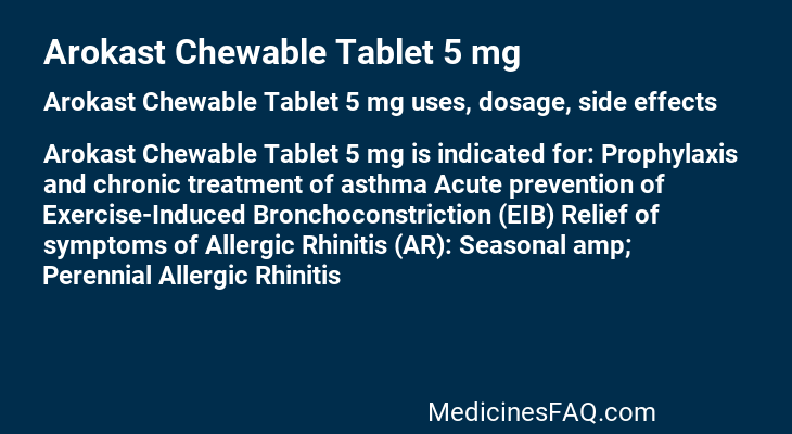 Arokast Chewable Tablet 5 mg