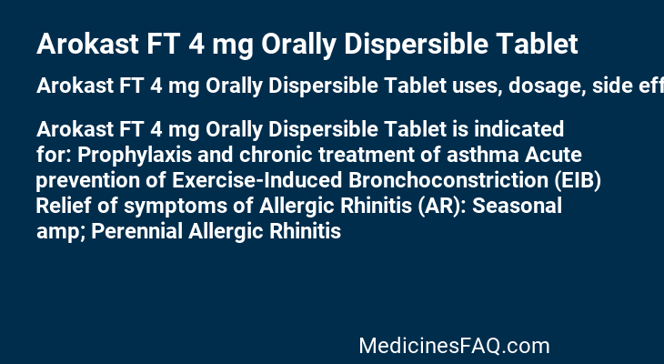 Arokast FT 4 mg Orally Dispersible Tablet