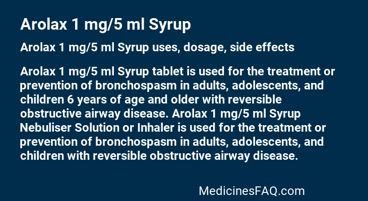 Arolax 1 mg/5 ml Syrup