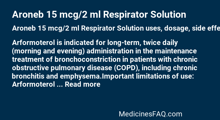 Aroneb 15 mcg/2 ml Respirator Solution